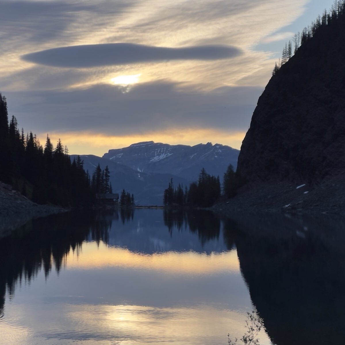 A view of Lake Agnes, near Lake Louise, AB, at 6:30 am.