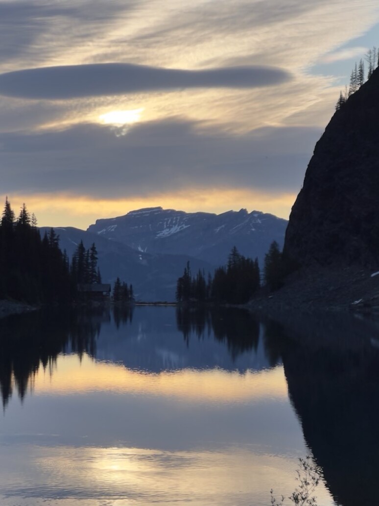 A view of Lake Agnes, near Lake Louise, AB, at 6:30 am.